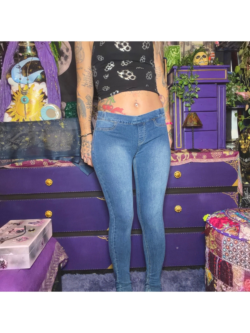 Southpole Y2k Elastic Waist Skinny Jeans Low Rise Size Small